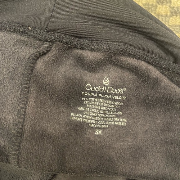 Cuddl Duds Velour Navy Blue Lounge Stretch Legging Pants Lot of 2 3X - Picture 3 of 3